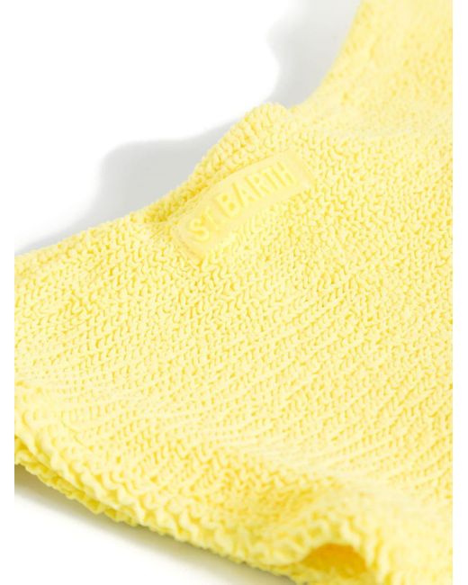 Mc2 Saint Barth Yellow Elise Textured-finish Bikini Bottoms