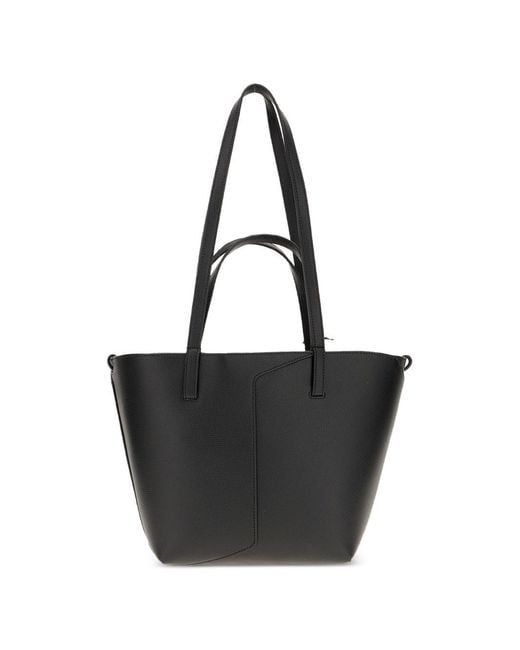 Emporio Armani Black Small Leather Tote Bag