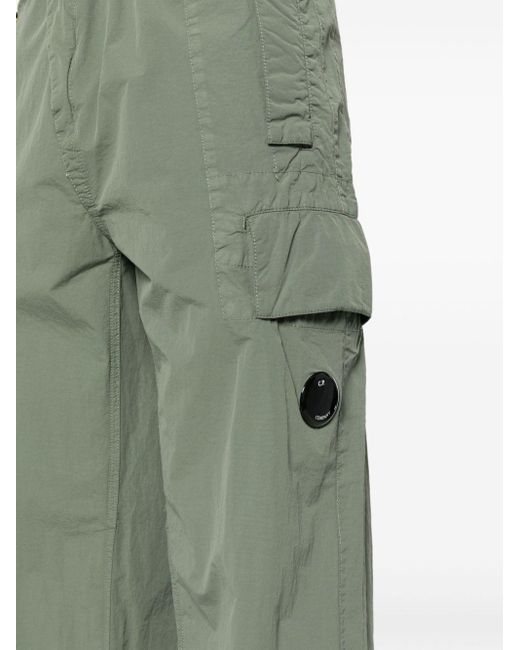 C P Company Green Nylon Oversized Cargo Trousers for men