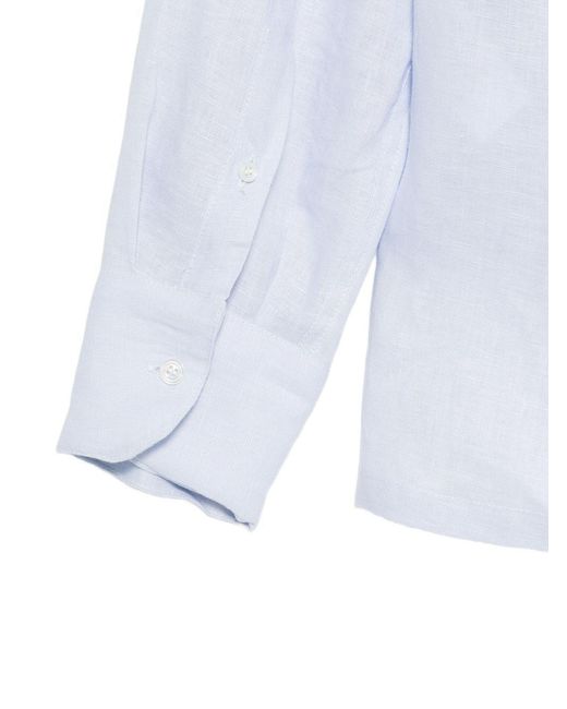 Doppiaa White Linen Shirt for men