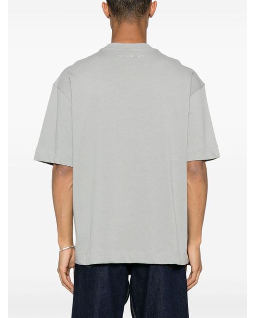 Emporio Armani Gray Logo Cotton T-Shirt for men