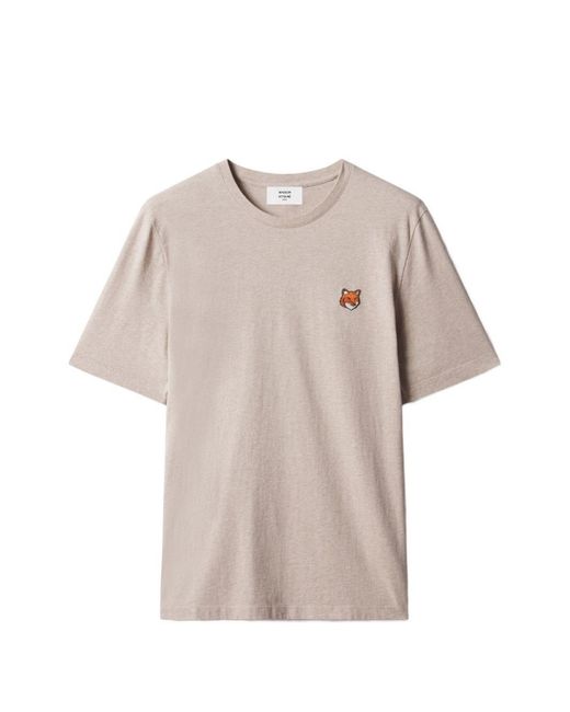 Maison Kitsuné Natural Fox Head Cotton T-Shirt for men