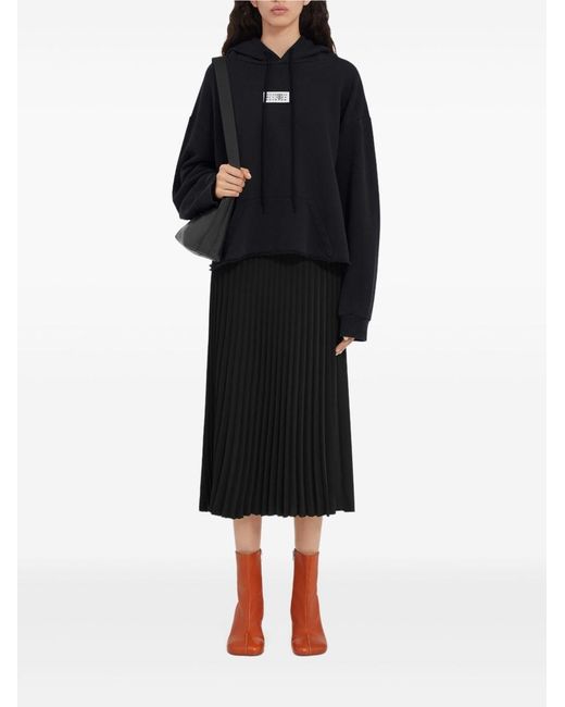 MM6 by Maison Margiela Black Logo Cotton Hoodie