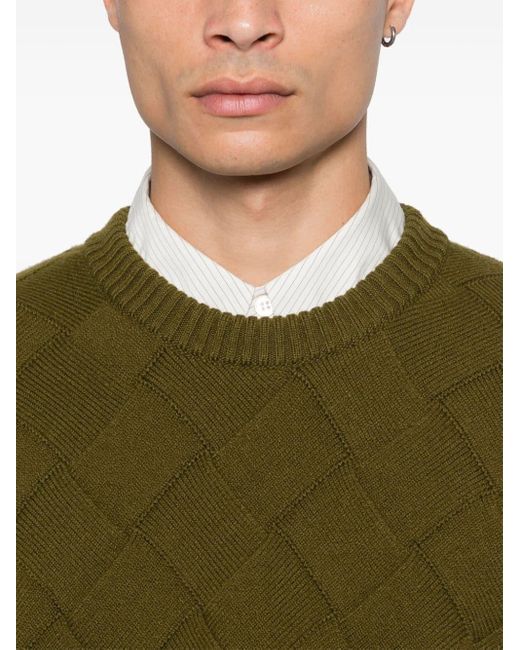 Bottega Veneta Green Crew Neck Sweater for men
