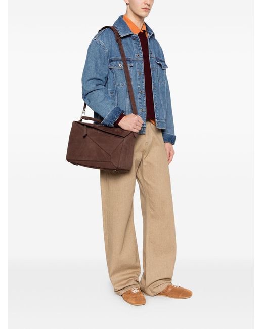 Loewe Brown Puzzle Large Leather Handbag for men
