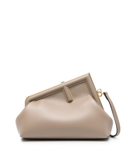 Fendi Natural First Small Leather Clutch
