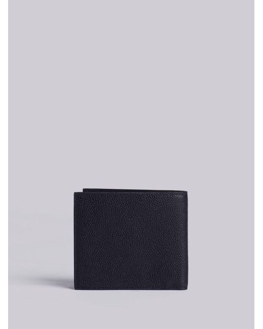 Thom Browne Black Leather Bifold Wallet for men