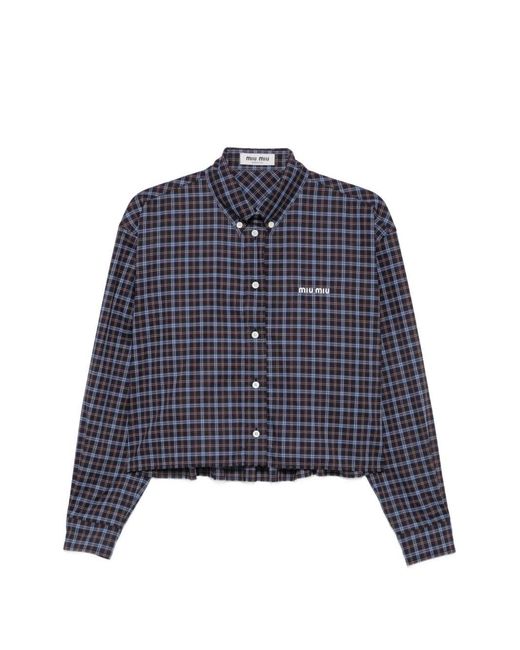 Miu Miu Blue Tartan Shirt