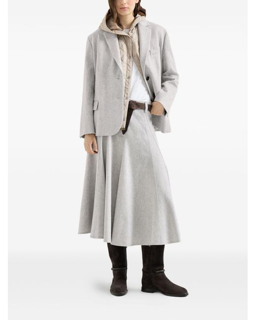 Brunello Cucinelli White Quilted Down Vest
