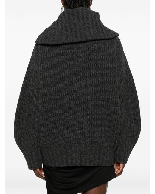 The Attico Black Wool And Cashmere Sweater