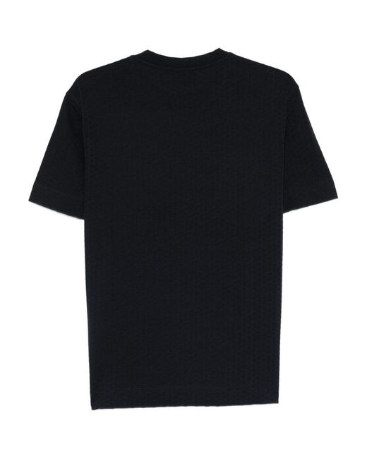 Emporio Armani Black Logo Cotton T-Shirt for men