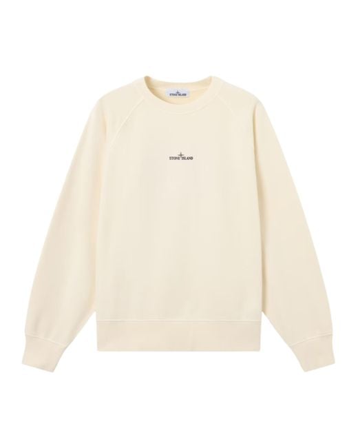 Stone Island White Crewneck Sweatshirt for men