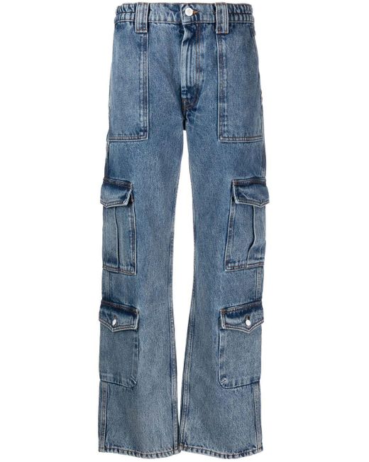 AMISH Blue Denim Cargo Jeans