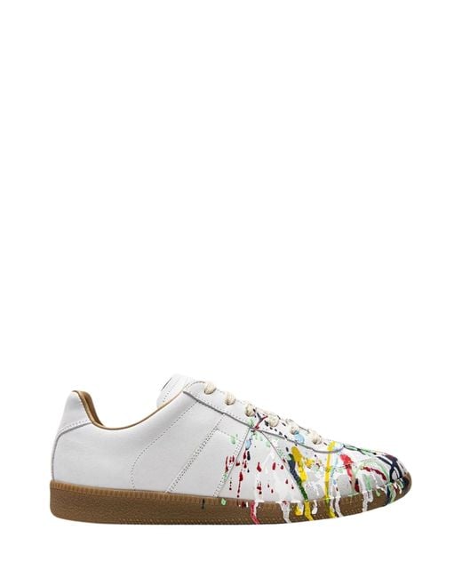 Maison Margiela White Replica Sneaker With Patent Leather for men