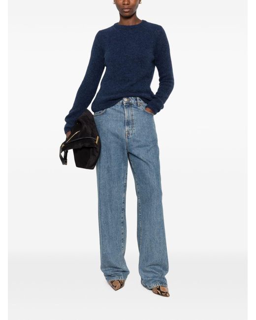Base London Blue Wool Crewneck Sweater