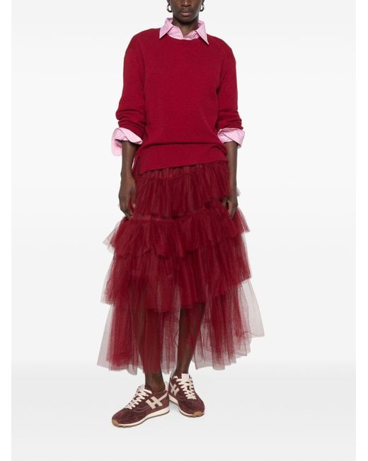 Be You Red Cashmere Crewneck Sweater