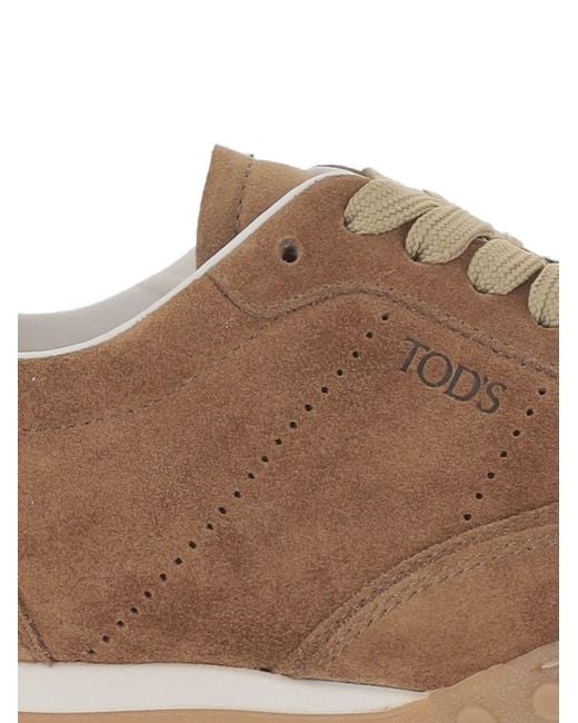 Tod's Brown Suede Leather Sneakers