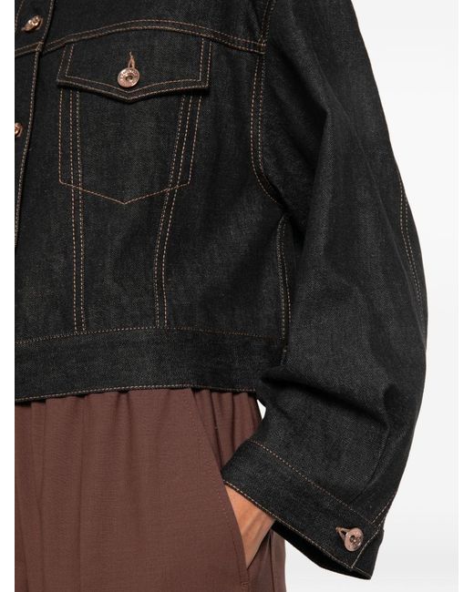 Brunello Cucinelli Black Denim Cotton Jacket