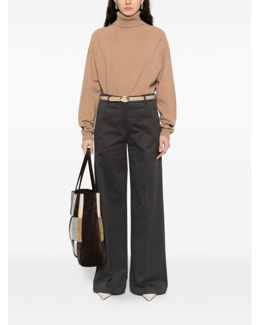 Semicouture Natural Emeraude Wool And Cashmere Jumper