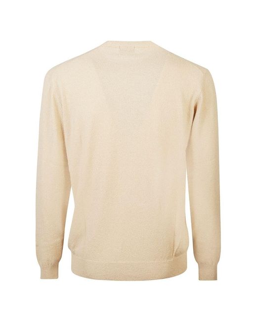 Drumohr Natural Crew Neck Cotton Sweater for men