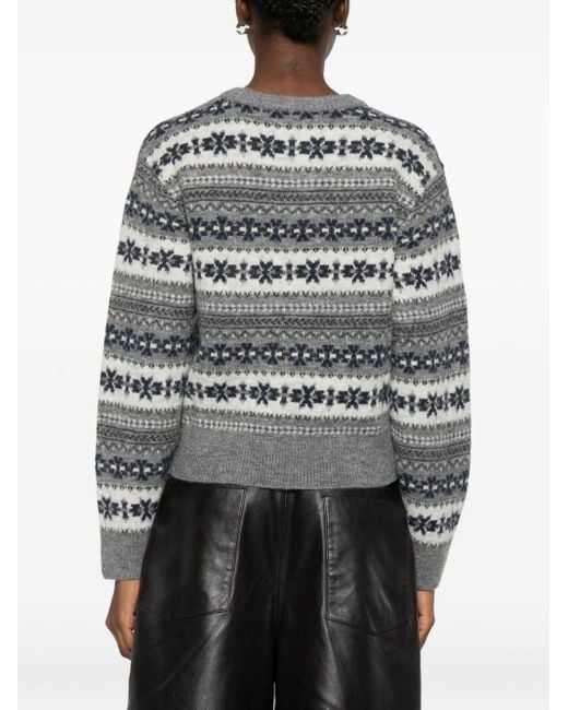 DUNST Gray Wool Blend Crewneck Jumper