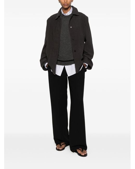 The Row Black Odelle Cashmere Crewneck Sweater