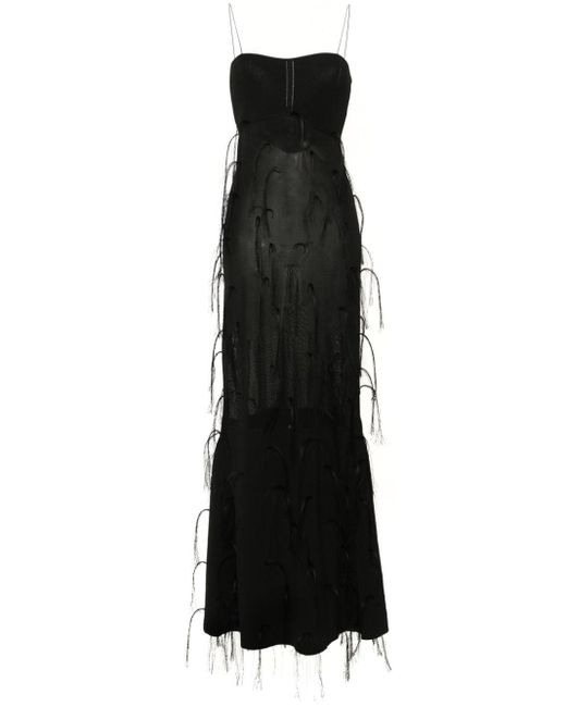 Jacquemus Black Mermaid Style Dress With Appliqués Clothing