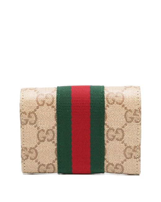 Gucci Multicolor Web Detail Bifold Card Case