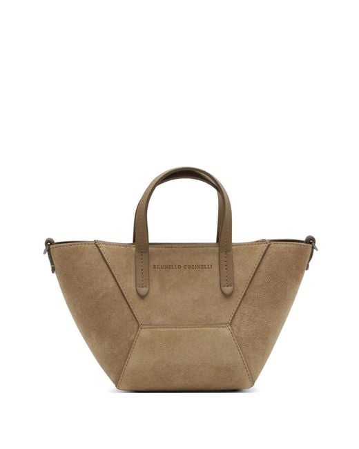 Brunello Cucinelli Brown Leather Tote Bag