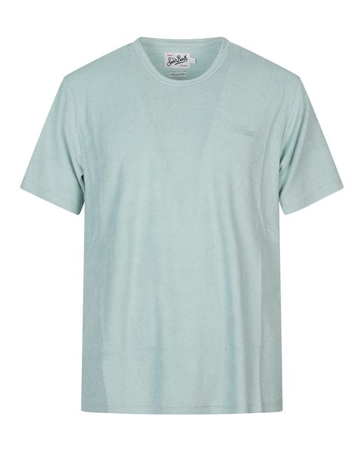 Mc2 Saint Barth Blue Solid Crew Neck T-Shirt for men