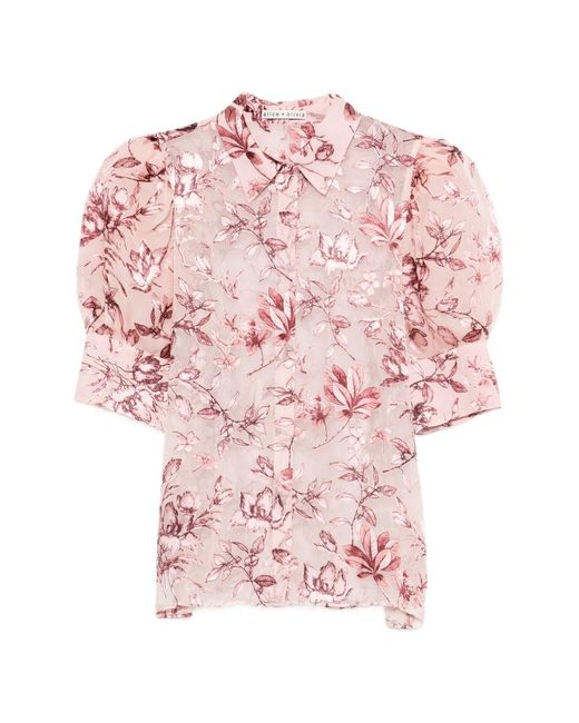 Alice + Olivia Pink Printed Scrunched Top