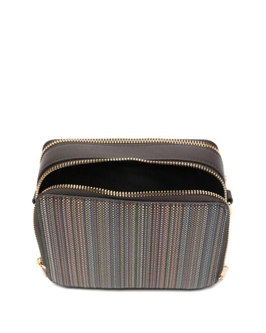 Paul Smith Gray Signature Stripe Camera Bag
