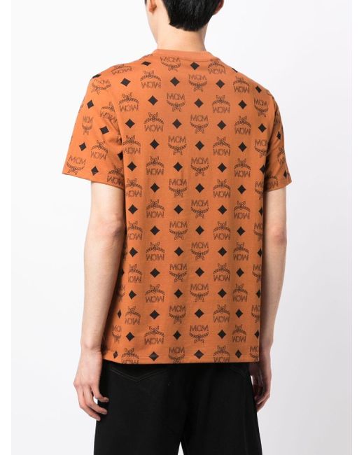 MCM Orange Maxi Monogram-print T-shirt for men