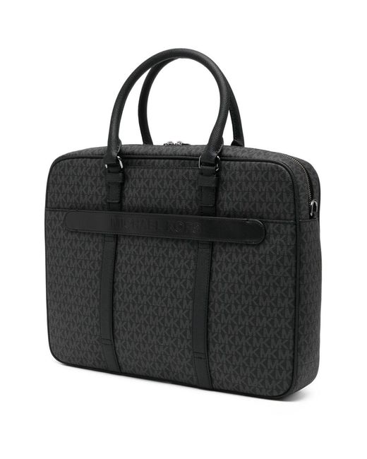 Michael Kors Black Hand Briefcase With Logo Hudson for men