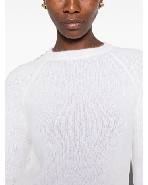 Base London White Wool Crewneck Sweater