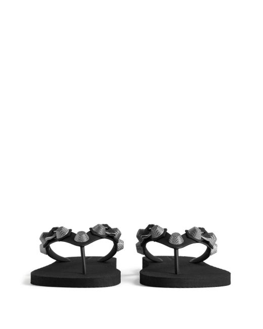 Balenciaga Black Le Cagole Studded Flip Flops