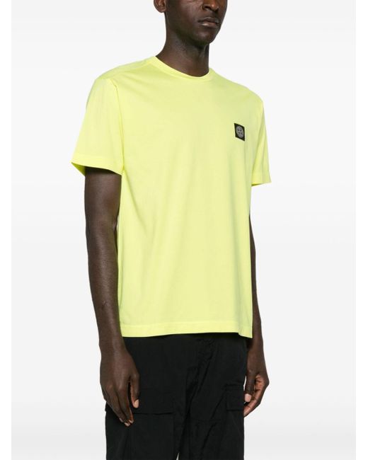 Stone Island Yellow Cotton T-Shirt for men