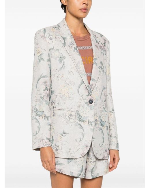 Forte_forte White Printed Blazer Jacket