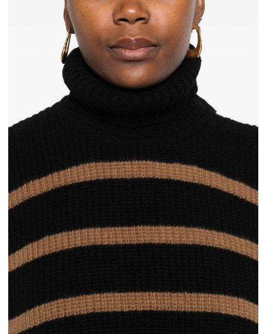 DAVANTINO Black Wool Turtle-Neck Sweater