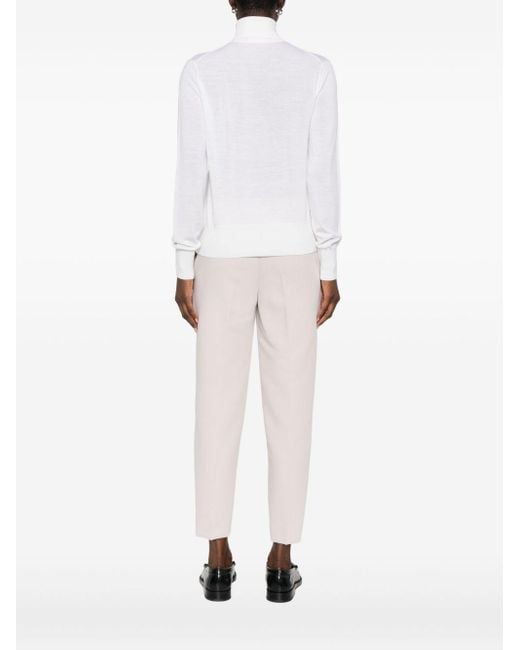 Forte Forte White Wool Turtle-Neck Sweater