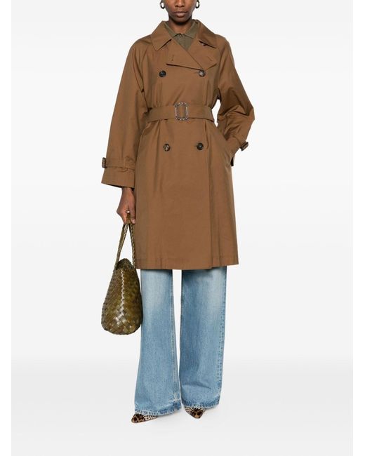 Max Mara Brown Cotton Blend Trench Coat