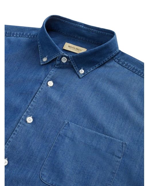 Woolrich Blue Denim Shirt for men