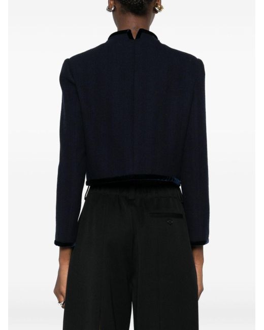 Emporio Armani Blue Wool Blazer Jacket