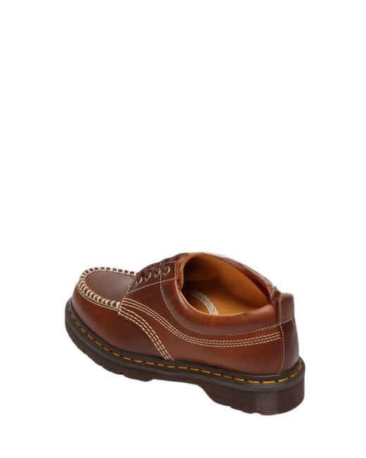 Dr. Martens Brown Lowell Moc Toe Shoe for men