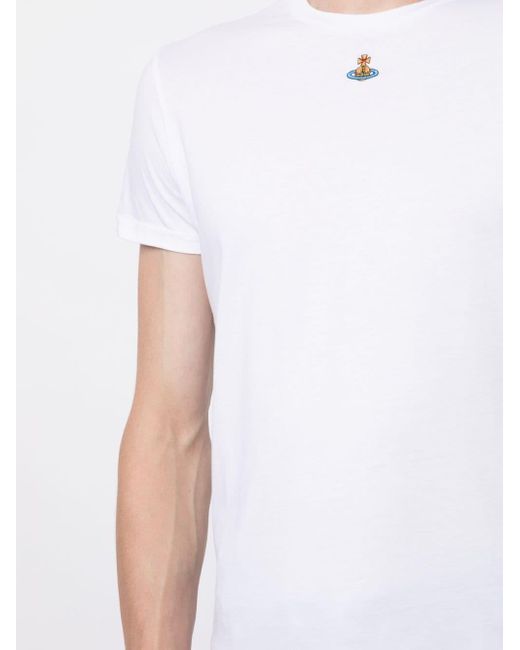 T-shirt In Cotone Con Logo di Vivienne Westwood in White