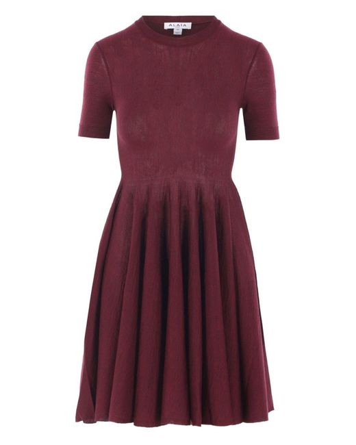 Alaïa Purple Wool Skater Dress