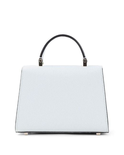 Valextra White Iside Micro Leather Handbag