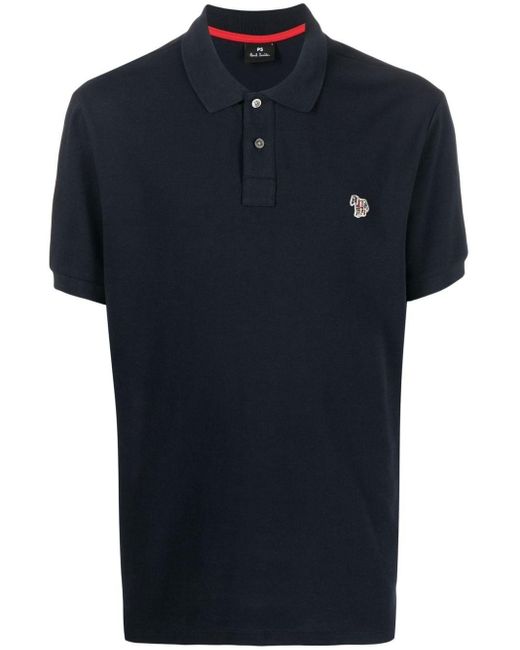 PS by Paul Smith Blue Zebra Logo Cotton Polo Shirt for men
