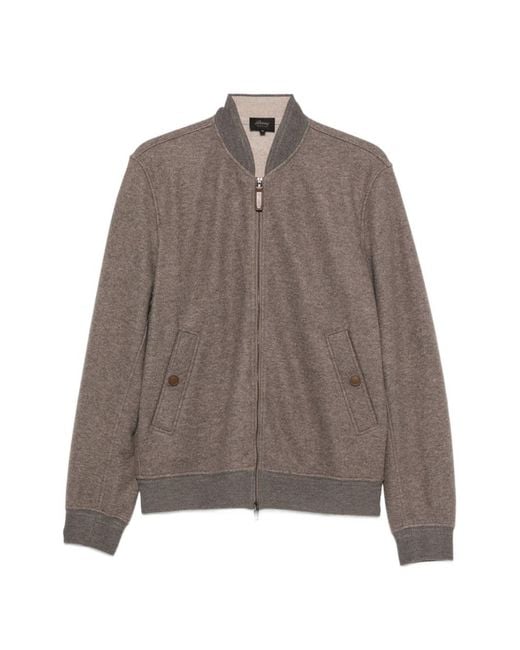 Brioni Brown Cashmere Bomber Jacket for men