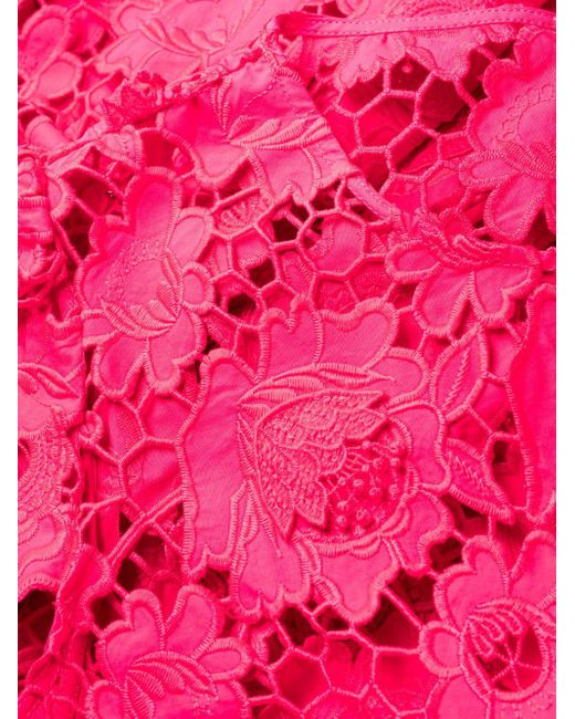 Self-Portrait Pink Poppy Midi Dress